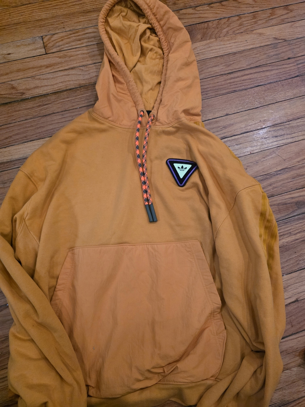 Adidas Ivy Park Men/women Mustard Yellow Hooded Sweatshirt with Patch